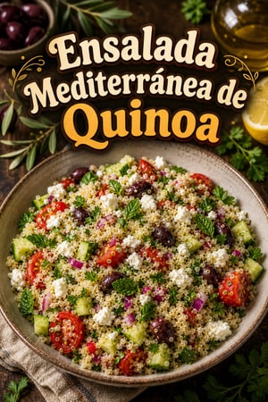 Ensalada Mediterránea de Quinoa con Queso Feta