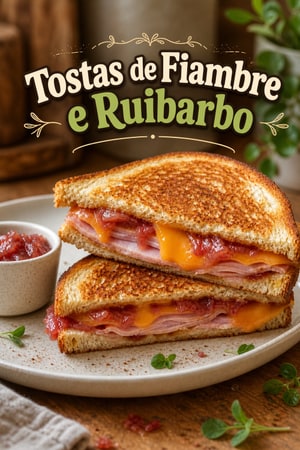 Tostadas de Fiambre e Compota de Ruibarbo