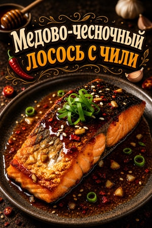 Острый медово-чесночный лосось с хрустящей корочкой
