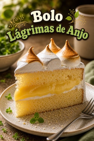 Bolo Lágrimas de Anjo com Merengue e Creme de Pastelaria