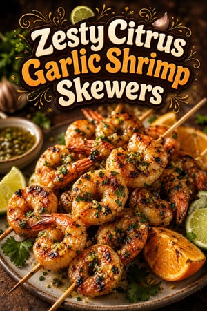 Zesty Citrus Garlic Shrimp Skewers with Fresh Herbs