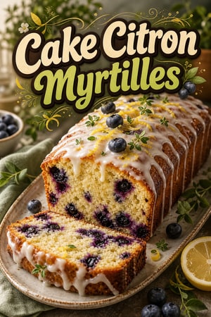 Cake Moelleux Citron et Myrtilles avec son Glaçage Fondant
