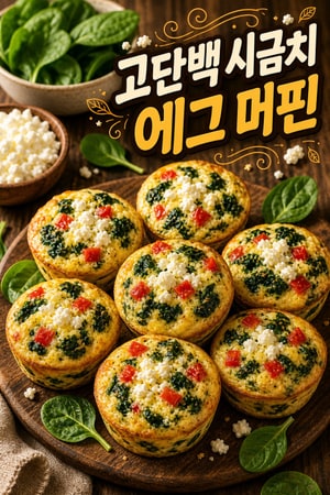 고단백 코티지 치즈 시금치 에그 머핀 레시피: 든든한 아침 식사