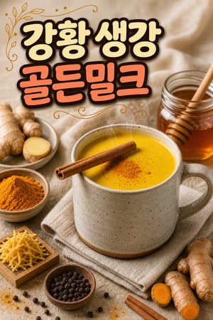 집에서 쉽게 만드는 강황 생강 골든밀크 레시피 — 항염·두통 완화에 좋은 크리미한 홈메이드 음료