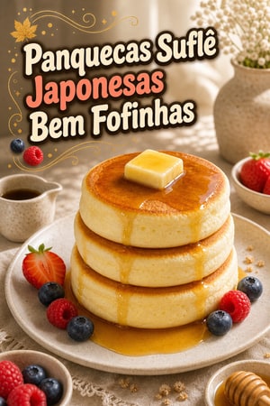 Panquecas Suflê Japonesas Ultra Fofas com Xarope de Ácer