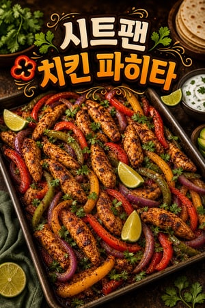 온 가족이 즐기는 초간단 시트팬 치킨 파히타 레시피