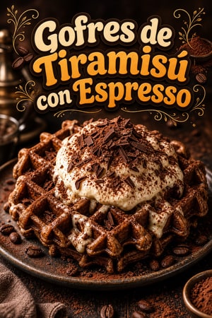 Gofres de Tiramisú con Crema de Mascarpone y Espresso