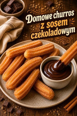 Domowe churros z gęstym sosem czekoladowym - przepis