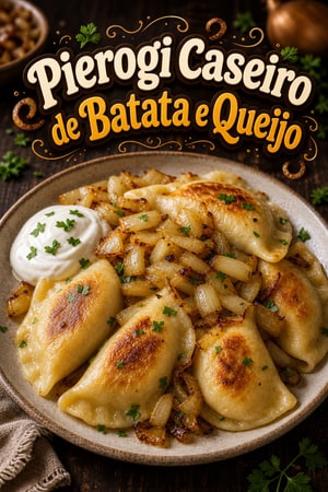 Pierogi Caseiro de Batata e Queijo com Cebola Salteada