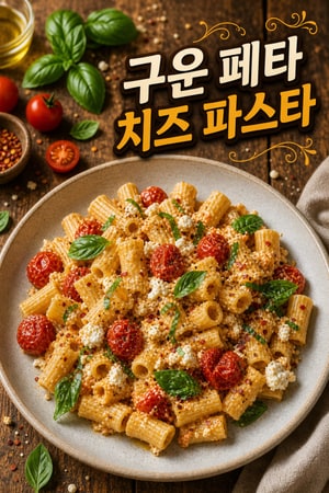 틱톡 화제의 레시피! 구운 페타 치즈 파스타와 방울토마토 (Viral Baked Feta Pasta)