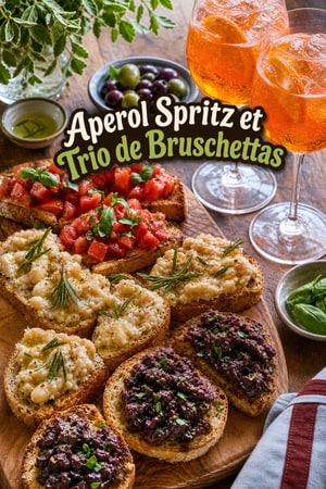 Aperol Spritz et Trio de Bruschettas : Plateau Apéritivo Italien