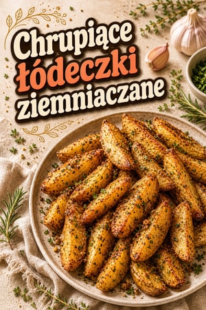 Chrupiące pieczone łódeczki ziemniaczane z czosnkiem