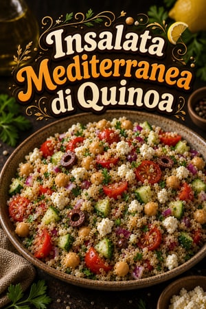 Insalata Mediterranea di Quinoa con Ceci e Feta