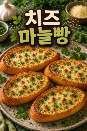 치즈 갈릭 곤돌라 - 허브와 파마산 치즈로 풍미를 더한 바삭한 보트 빵