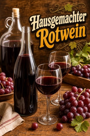 Einfacher hausgemachter Rotwein aus frischen Weintrauben