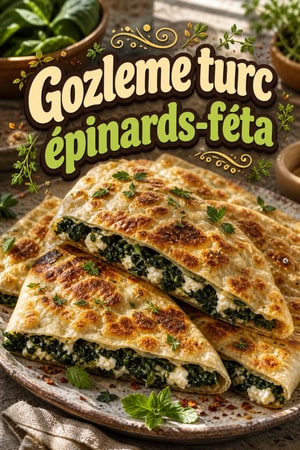 Gozleme maison turc : galettes farcies épinards-féta