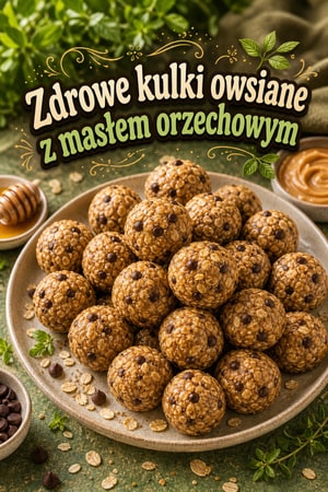 Zdrowe kulki owsiane z masłem orzechowym i miodem bez pieczenia