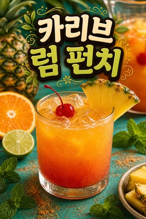 [레시피] 열대 과일의 달콤함, 정통 카리브해 럼 펀치 만들기