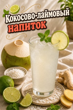 Освежающий кокосово-лаймовый напиток с электролитами