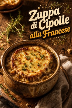 Zuppa di Cipolle Francese Classica con Gruyère Fuso