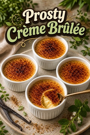 3-składnikowy prosty Creme Brûlée z lodów waniliowych