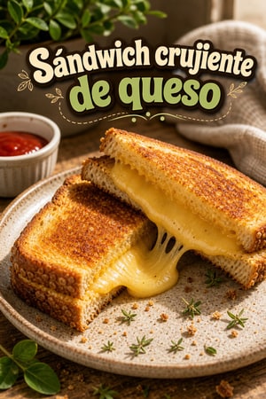 La mejor receta: sándwich crujiente de queso en freidora