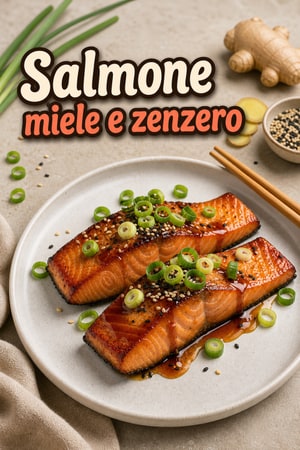 Salmone Teriyaki in Padella con Glassa Miele-Zenzero