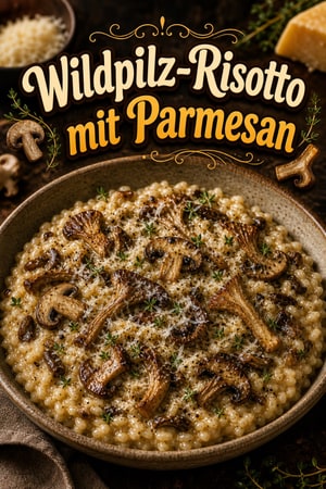 Cremiges Wildpilz-Risotto mit Parmesan und Thymian