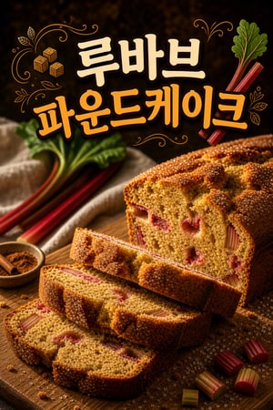시나몬 설탕 크러스트를 올린 촉촉한 루바브 퀵 브레드
