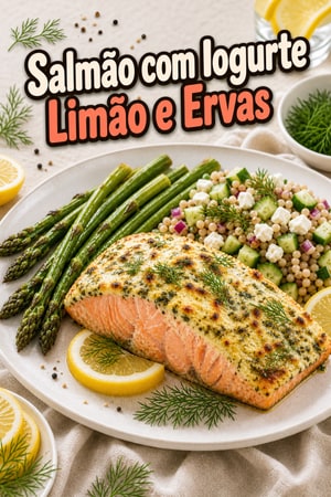 Salmão Marinado no Iogurte Grego com Limão e Ervas