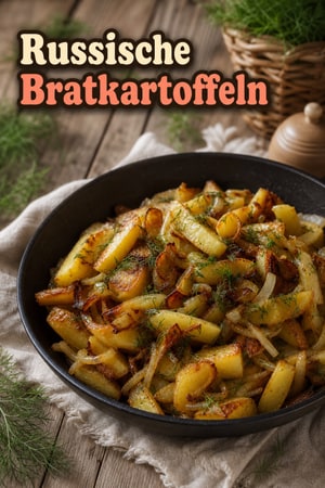 Russische Bratkartoffeln mit Zwiebel und Dill