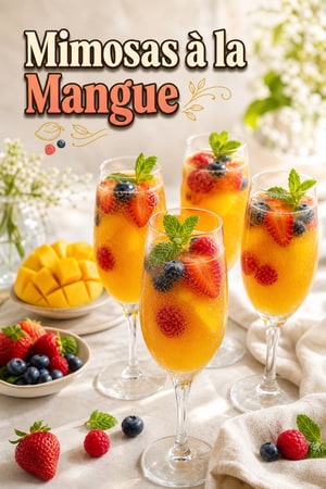Mimosas à la Mangue avec Fruits Frais
