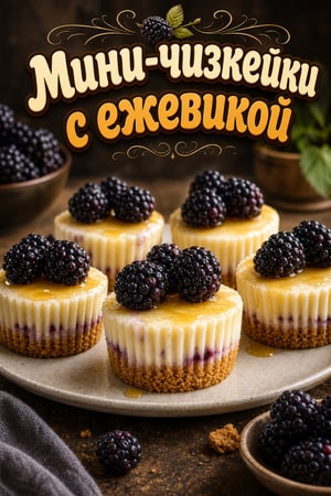 Мини-чизкейки с ежевикой и хрустящей корочкой