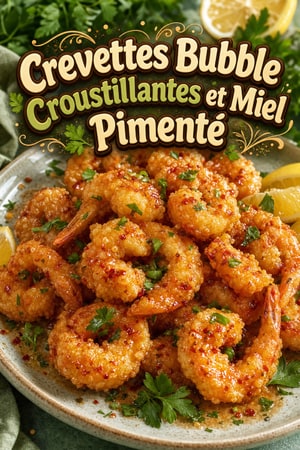 Crevettes Bubble Croustillantes et Miel Pimenté