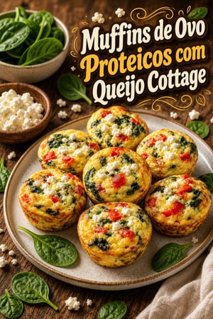 Muffins de Ovo Proteicos com Queijo Cottage e Espinafre