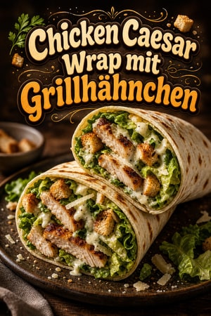 Klassischer Chicken Caesar Wrap mit cremigem Dressing