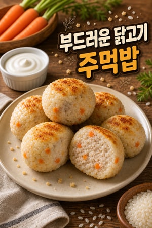 입맛 없는 아이도 좋아하는 부드러운 닭고기 주먹밥: 자극적이지 않은 영양간식 — 간편하고 부드러운 점심 메뉴