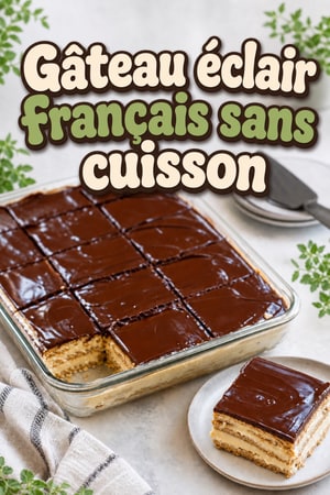 Gâteau éclair français sans cuisson