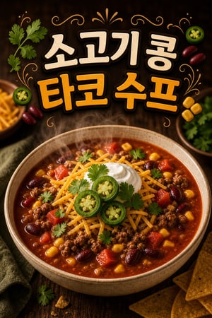 소고기와 콩이 듬뿍 들어간 든든한 원팬 타코 수프 레시피