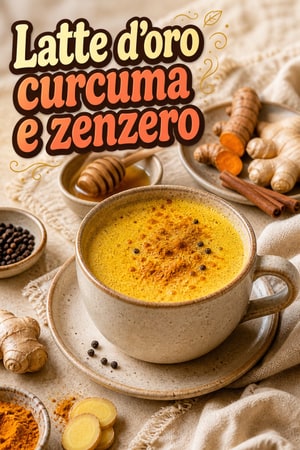 Latte d'oro antinfiammatorio con curcuma e zenzero lenitivo