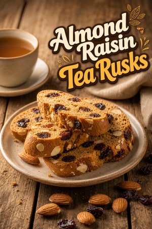 Crunchy Almond and Raisin Homemade Tea Rusks Recipe
