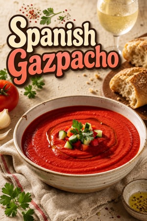 Refreshing Authentic Spanish Gazpacho with Fresh Herbs