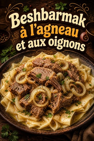 Beshbarmak traditionnel : nouilles vapeur et agneau