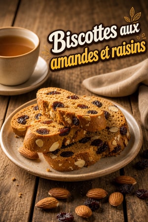 Biscuits croquants aux amandes et raisins pour le thé