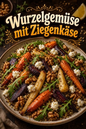 Geröstetes Wurzelgemüse mit Amaranth & Ziegenkäse