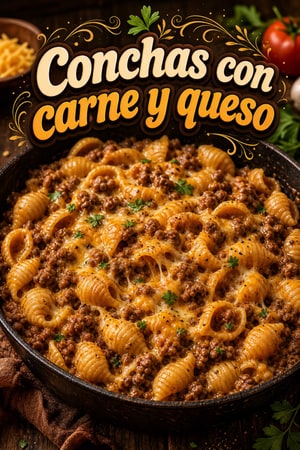 Conchas con carne y queso en una sola olla: Receta fácil