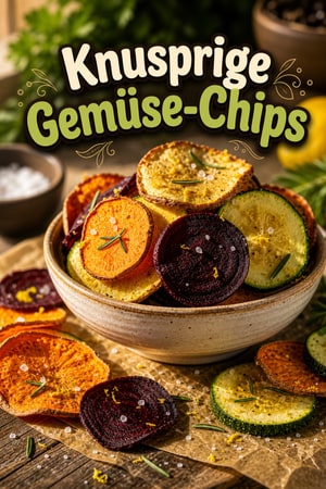 Knusprige Airfryer Gemüse-Chips mit Kräuter-Zitrone