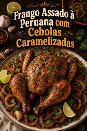 Frango Assado à Peruana com Cebolas Caramelizadas