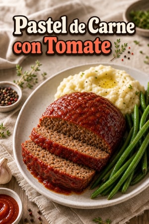 Pastel de Carne Clásico con Glaseado de Tomate