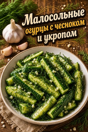 Быстрые малосольные огурцы с чесноком и укропом